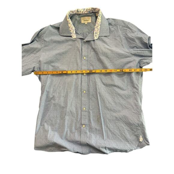 Ted Baker Endurance Men's Blue Long Sleeves Button Down Shirt Size 34/35 - Picture 4 of 5